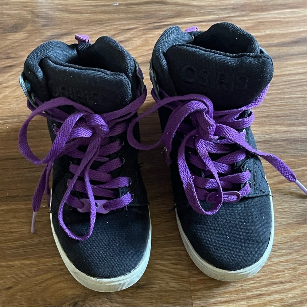 Osiris Black High Top Shoes US 12 Girl